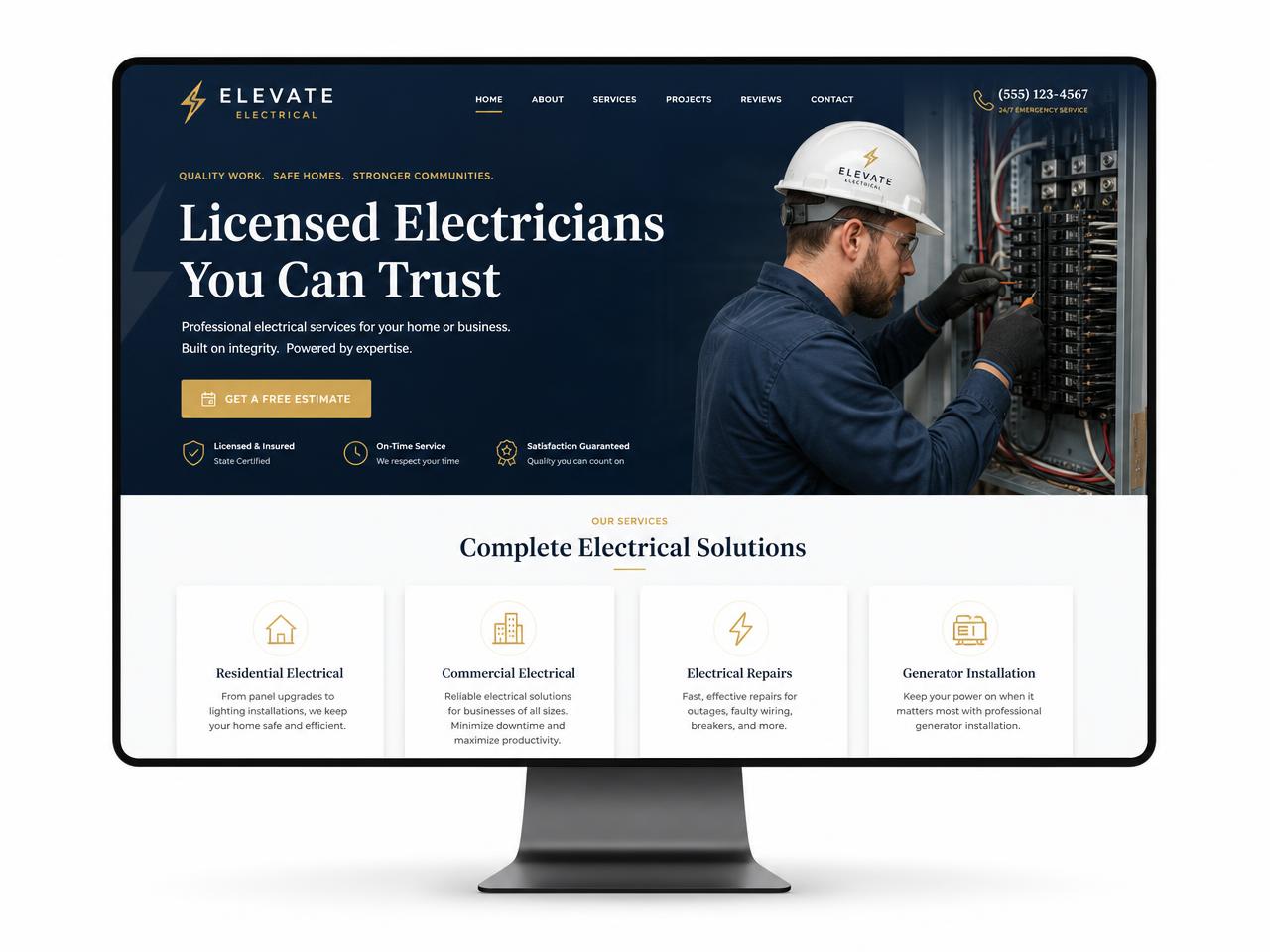 Electrical website design concept