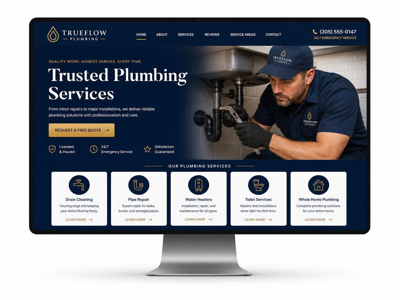 Plumbing website design concept